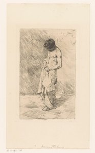 Modelo masculino em pé de Mariano José María Bernardo Fortuny y Carbó