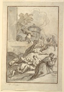 Desenho, Estudo de um santo durante uma praga, ca. 1790