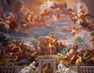 Marcus Furius Camillus quebrando tratado com os Gauleses, Hall de Entrada, Galleria Borghese (fresco)