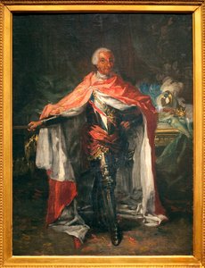 Retrato de Carlos III de Espanha (1716-1788) - Pintura de Mariano Salvador Maella (1739-1819), óleo sobre tela, esboço, arte espanhola de Mariano Salvador de Maella