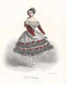 A bailarina belga Adeline Plunkett em La Manola de la Favorite, c1860 (cor litho)