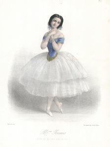 A bailarina italiana Amalia Ferraris no Ballet des Elfes da Ópera de Paris, c1860 (cor litho)