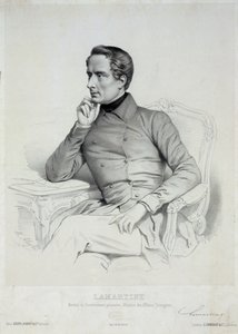 Retrato de Alphonse de Lamartine 1790-1869. de Marie Alexandre Menut Alophe