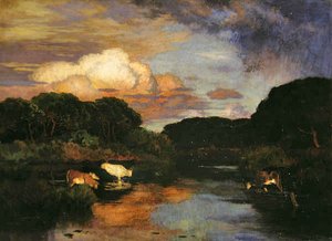 O Ford, c.1910 (óleo sobre tela) de Marie Auguste Emile Rene Menard