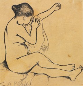 Nu feminino sentado, primeiro terço do século XX.