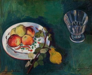 Natureza morta com frutas e vidro. 1910 de Marie Clementine (Suzanne) Valadon