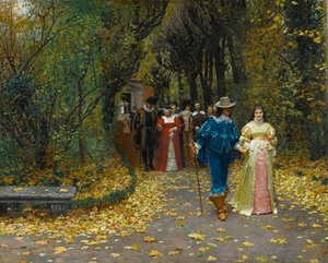 Francês:  Les fiancés Os noivos de Marie Francois Firmin Girard