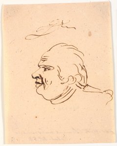 Retrato dos homens. Perfil à esquerda. Caricatura