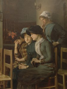Menina com gansos (óleo sobre tela) de Marie Mrs Dujardin-Beaumetz Petiet