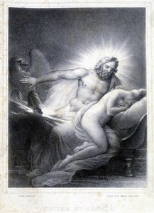 Júpiter e Semelee. Litografia de Coupin de Couprie em 1826. de Marie Philippe Coupin de la Couperin