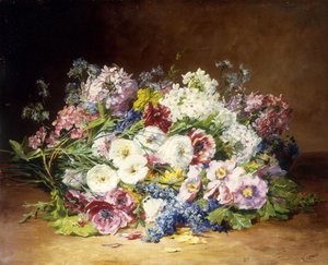 Um esplêndido buquê de flores sortidas, c.1861