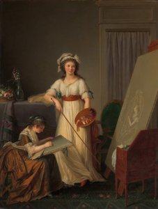 O interior de um ateliê de uma pintora, 1789.