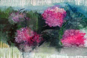 Hortênsias, 2023 (óleo sobre tela) de Marina Falco