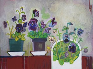 Pansies coloridas em vasos de Marina Gorkaeva