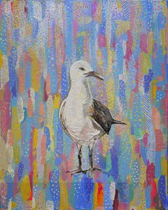 Pintura de uma gaivota vibrante de Marina Kozyr