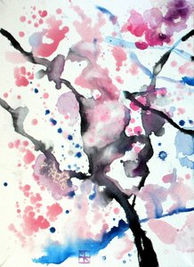 Flores de cerejeira abstratas de Marina Nelson