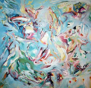 Abstrato em tons de azul e verde de Marina Nelson