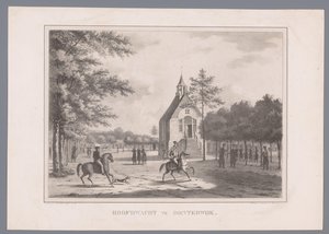 Vista da guarda principal em Oosterwijk Hoofdwacht em Oisterwijk (título no objeto) de Marinus Adrianus van Straten