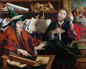 La parabole du gerant malhonnete - A Parábola do Gestor Injusto, de Reymerswaele, Marinus Claesz, van (ca. 1490-após 1567). Óleo sobre madeira, c.1540. Dimensão : 77x96,5 cm. Museu de História de Arte, Vienne