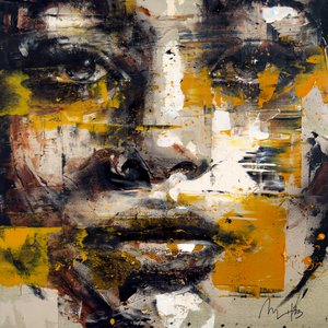 Ocre, 2023 (acrílico e óleo sobre tela invertida) de Mario Henrique