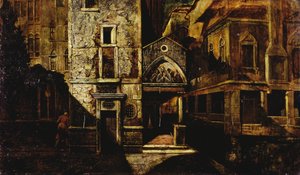 Um canto em Veneza, de Mario de Maria, pseudónimo de Marius Pictor (1852-1924), óleo sobre painel, 39,5x66,5 cm de Mario de (1852 1924) Maria