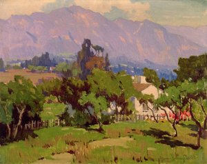Paisagem do Sul da Califórnia (óleo sobre tela) de Marion Kavanagh Wachtel