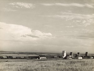 Elevadores de cereais no Midwest, "Breadbasket of U.S." / Grandes Planícies, Carter, Montana