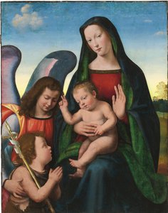 A Madona e o Menino com o Jovem São João Batista e um Anjo de Mariotto Albertinelli