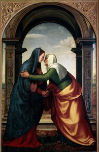A Visita de Santa Isabel à Virgem Maria (óleo sobre painel