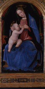 Tríptico, painel central: Maria lactans entronizada, 1500