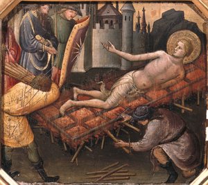 O martírio de São Lourenço (tempera no painel)