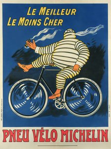 Cartaz publicitário dos pneus Michelin, impresso por Chaix, Paris de Marius (1867 1946) Rossillon