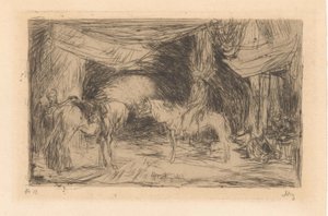 Bazar em Esmirna de Marius Bauer (signed by artist)