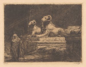 Guardas do templo egípcio de Marius Bauer (signed by artist)