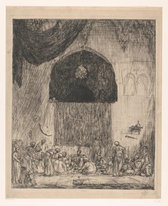 Comer homens orientais de Marius Bauer (signed by artist)