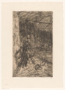 Rapaz num burro de Marius Bauer (signed by artist)