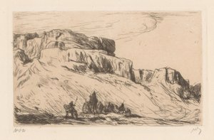 Caravana com camelos na paisagem do deserto de Marius Bauer (signed by artist)