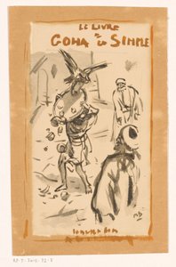 Homem com bandeja atacado por uma ave de rapina
Le livre Goha le Simple (título sobre o objecto) de Marius Bauer (signed by artist)