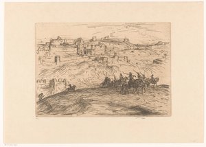 Cavaleiros numa colina de Marius Bauer (signed by artist)