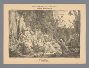 A Frota Holandesa para Marocco. O pânico no palácio (título sobre o objecto) de Marius Bauer