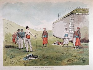 Um duelo militar - aguarela de Marius Roy, Musee Carnavalet de Marius Roy