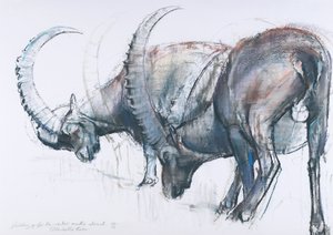 Construindo para o inverno, 2006 (carvão e conte no papel) de Mark Adlington