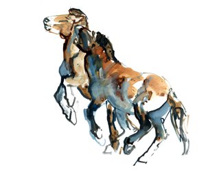 Neckbite, 2013 (tinta de aquarela, aquarela e guache) de Mark Adlington