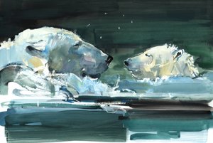 Nariz a Nariz, 2016, (aguarela sobre papel) de Mark Adlington