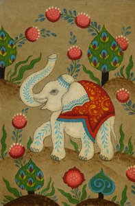 Puja Elephant, 2024 (acrílico e tinta sobre cartão)