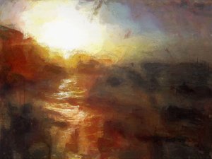 Um pôr do sol em Cromer - Norfolk (técnica mista)