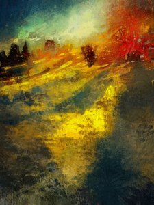 Uma tarde de inverno em Calke Abbey, 2016 (técnica mista) de Mark Gordon