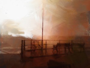 cais de cromer depois de uma tempestade de Mark Gordon