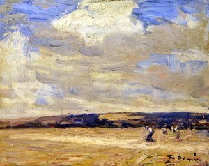 Colheita (óleo sobre vidraça)