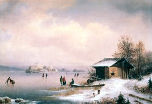Paisagem de inverno, Liubliana, c1844-1871